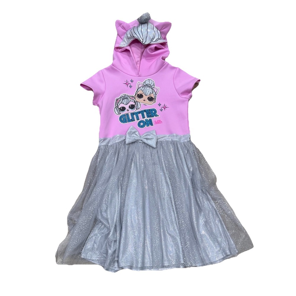 LOL surprise Girls Pink Party Exclusive Hooded Glitter Tutu Dress size M 7/8